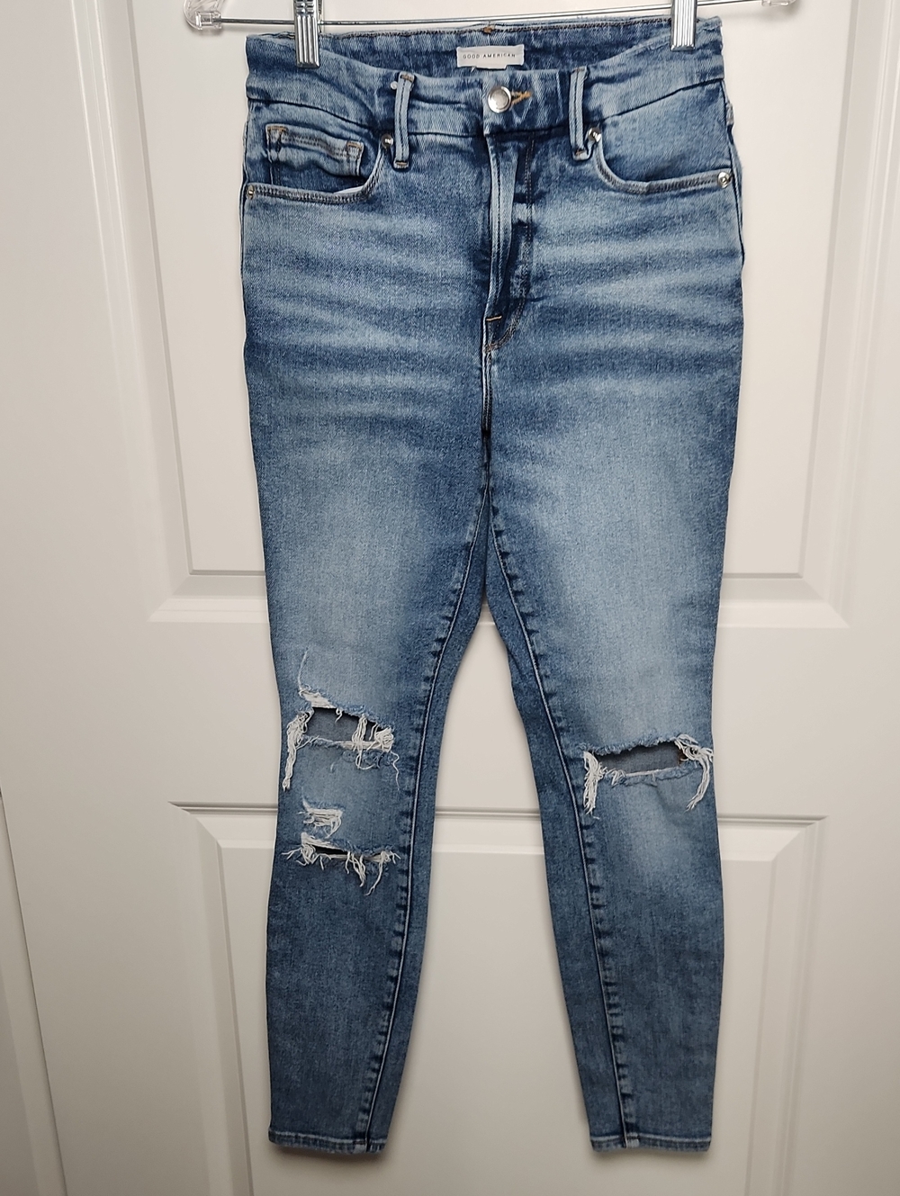 Good American High-Rise Distressed Skinny Jeans Size 6